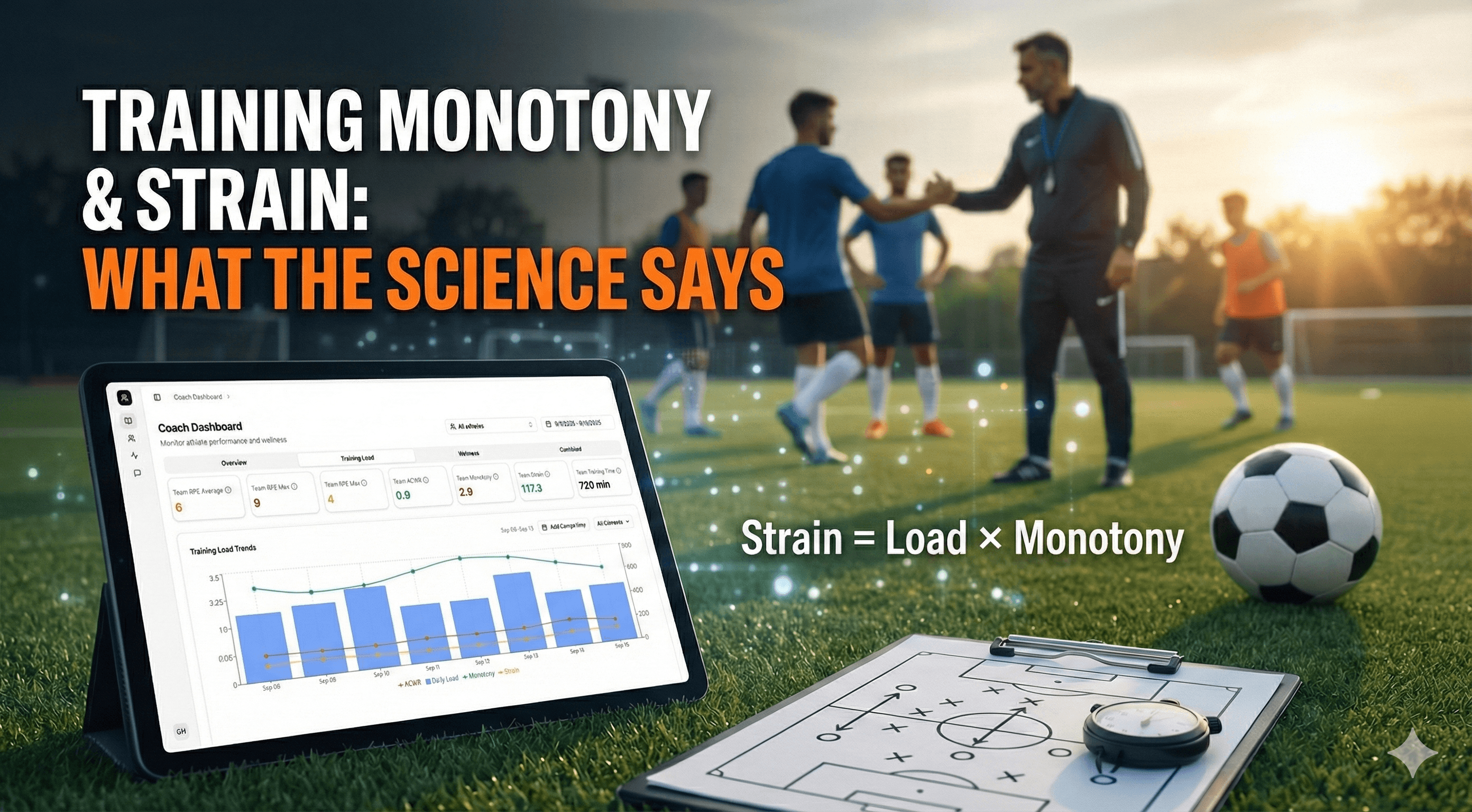 Training monotony and strain guide cover for football load monitoring.